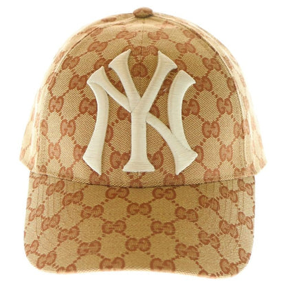 Gucci 18AW NEW YORK Yankees GG Baseball CAP Yankees Baseball Cap Hat Brown