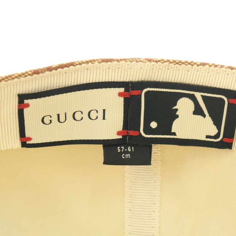 Gucci 18AW NEW YORK Yankees GG Baseball CAP Yankees Baseball Cap Hat Brown