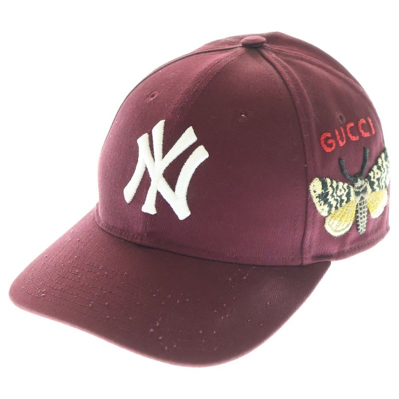 Gucci 18AW NEW YORK Yankees Baseball CAP Butterfly Embroidered Yankees Baseball