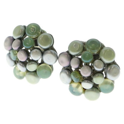 Chanel 99P Stone Earrings Silver Hardware