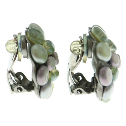Chanel 99P Stone Earrings Silver Hardware