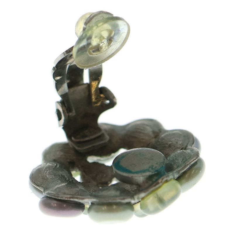 Chanel 99P Stone Earrings Silver Hardware