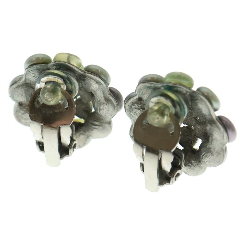 Chanel 99P Stone Earrings Silver Hardware