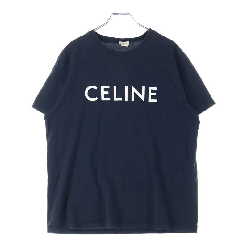 Celine Front Logo Crew Neck Short Sleeves T-shirt Cut And Sewn Black 2x308916g