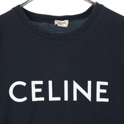Celine Front Logo Crew Neck Short Sleeves T-shirt Cut And Sewn Black 2x308916g