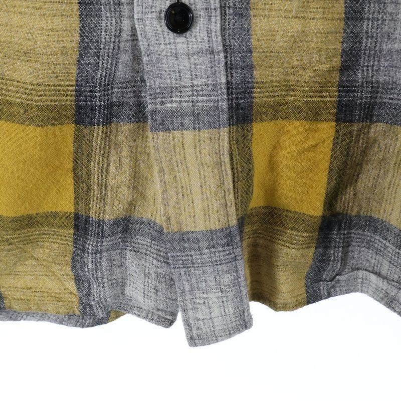 Celine 21SS Gradient Check Rayon Loose Long Sleeve Long Sleeved Shirt Yellow