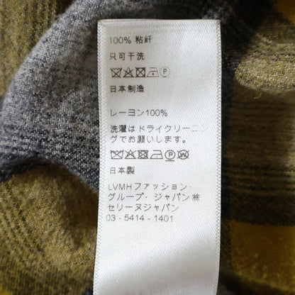 Celine 21SS Gradient Check Rayon Loose Long Sleeve Long Sleeved Shirt Yellow