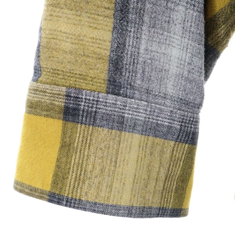 Celine 21SS Gradient Check Rayon Loose Long Sleeve Long Sleeved Shirt Yellow