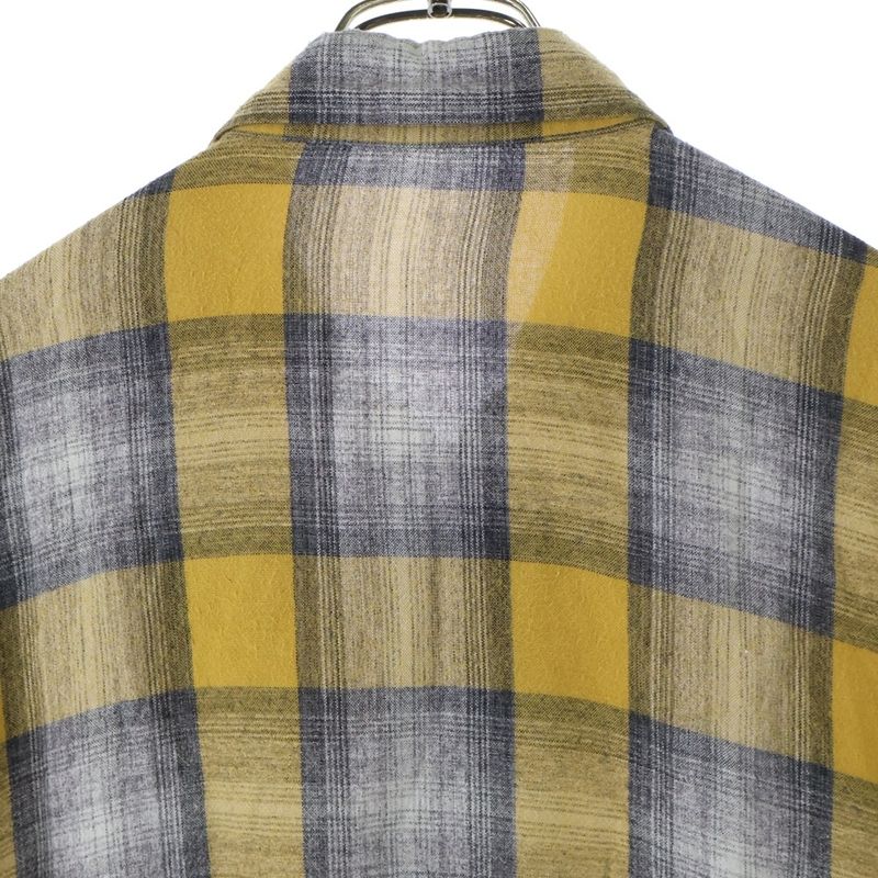 Celine 21SS Gradient Check Rayon Loose Long Sleeve Long Sleeved Shirt Yellow