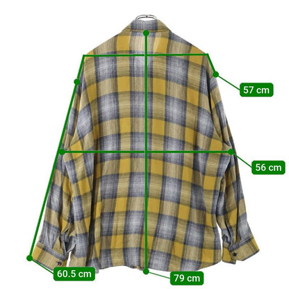 Celine 21SS Gradient Check Rayon Loose Long Sleeve Long Sleeved Shirt Yellow