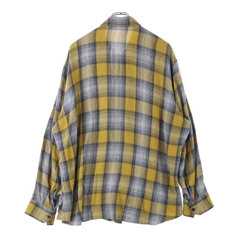 Celine 21SS Gradient Check Rayon Loose Long Sleeve Long Sleeved Shirt Yellow