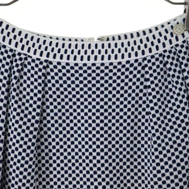 Chanel Coco Logo Plate Viscose Rayon Knit Waffle Fabric Medium Tight Skirt