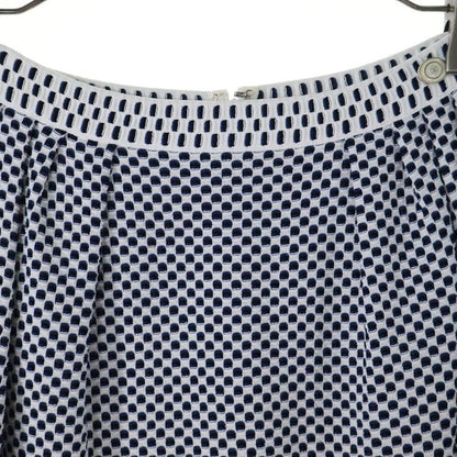 Chanel Coco Logo Plate Viscose Rayon Knit Waffle Fabric Medium Tight Skirt