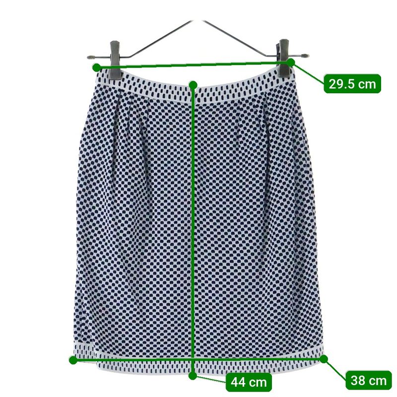 Chanel Coco Logo Plate Viscose Rayon Knit Waffle Fabric Medium Tight Skirt