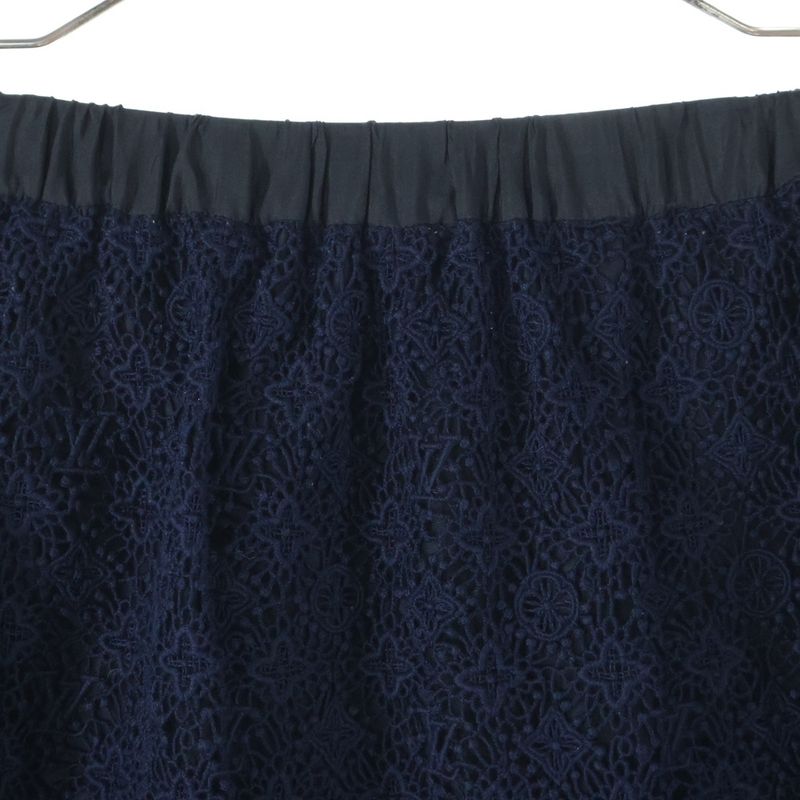 Louis Vuitton 14AW Monogram Flower Pattern Lace Switch Acetate Rayon Flared