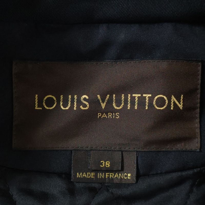 Louis Vuitton 06AW Deformed Walnut Button Stand Collar Zip-up Cotton Short