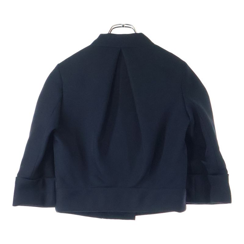 Louis Vuitton 06AW Deformed Walnut Button Stand Collar Zip-up Cotton Short