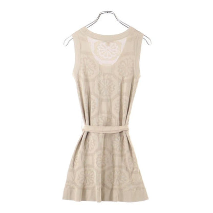 Louis Vuitton 06SS Flower Pattern Rayon Knit Sleeveless Medium Tight Dress