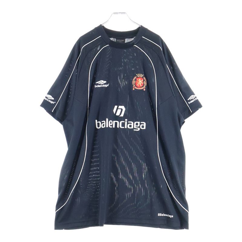 Balenciaga 24SS Soccer Logo Oversized Short-sleeved T-shirt Black 777705