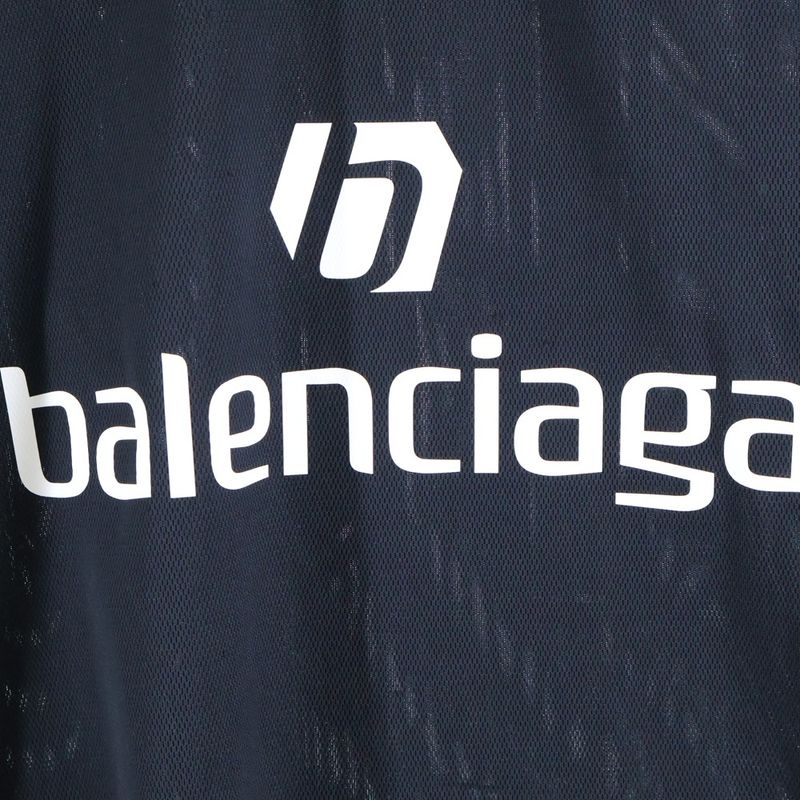 Balenciaga 24SS Soccer Logo Oversized Short-sleeved T-shirt Black 777705