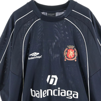 Balenciaga 24SS Soccer Logo Oversized Short-sleeved T-shirt Black 777705