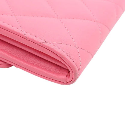 New Model 24] Chanel Matelasse Flap Wallet Lambskin Star Pink Box Storage Bag