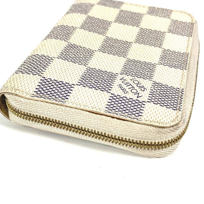 Louis Vuitton Coin Case Zippy Coin Purse N63069 Damier Azure Canvas White