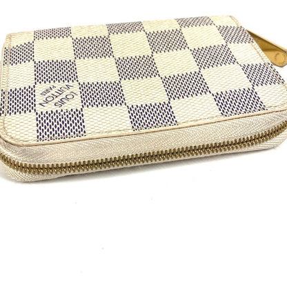 Louis Vuitton Coin Case Zippy Coin Purse N63069 Damier Azure Canvas White