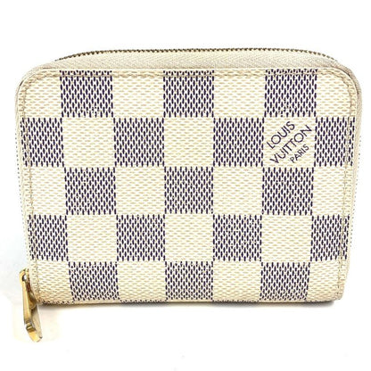 Louis Vuitton Coin Case Zippy Coin Purse N63069 Damier Azure Canvas White
