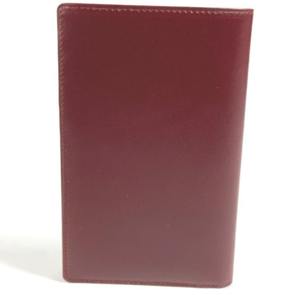 Cartier Card Case Logo Leather Burgundy
