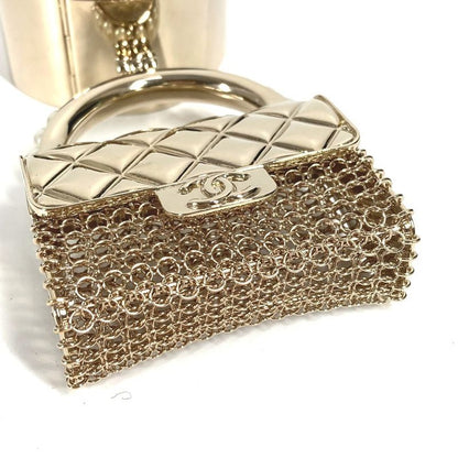 Chanel Bangle Matelasse Quilted Handbag Shape Metal Gold