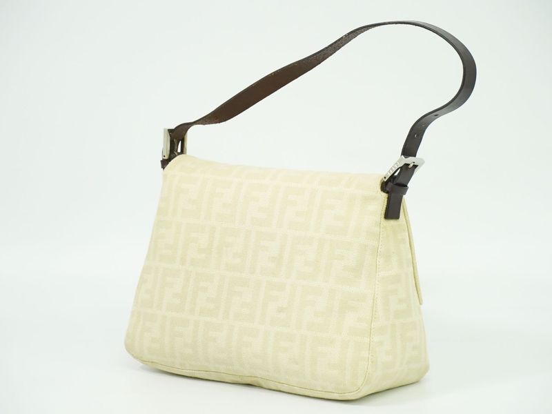 Authentic Fendi Zucca Mamma Bucket Shoulder Bag Handbag Canvas Beige 26325