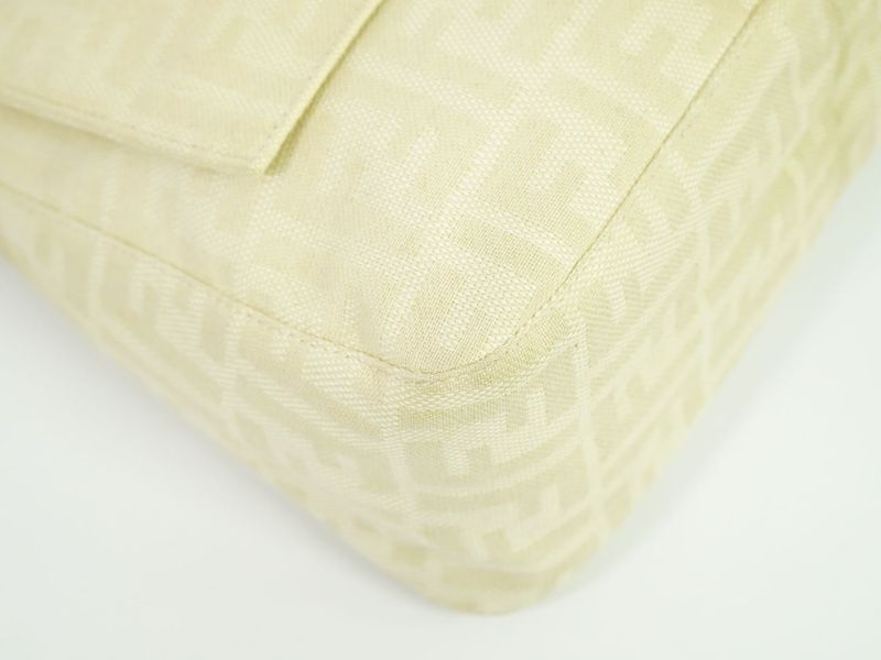 Authentic Fendi Zucca Mamma Bucket Shoulder Bag Handbag Canvas Beige 26325