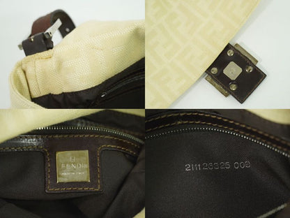 Authentic Fendi Zucca Mamma Bucket Shoulder Bag Handbag Canvas Beige 26325