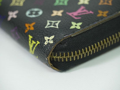 Authentic Louis Vuitton LV Zippy Wallet Monogram Multicolor Long Wallet Noir