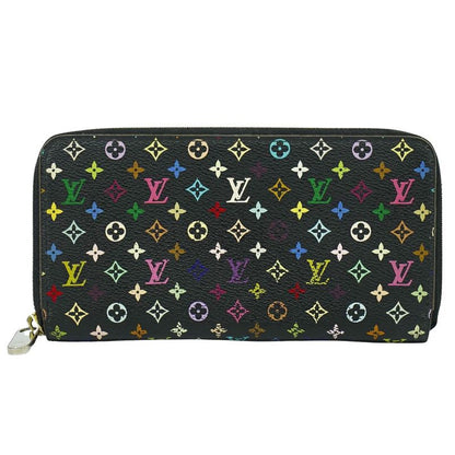 Authentic Louis Vuitton LV Zippy Wallet Monogram Multicolor Long Wallet Noir