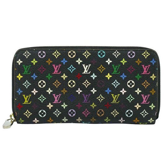 Authentic Louis Vuitton LV Zippy Wallet Monogram Multicolor Long Wallet Noir