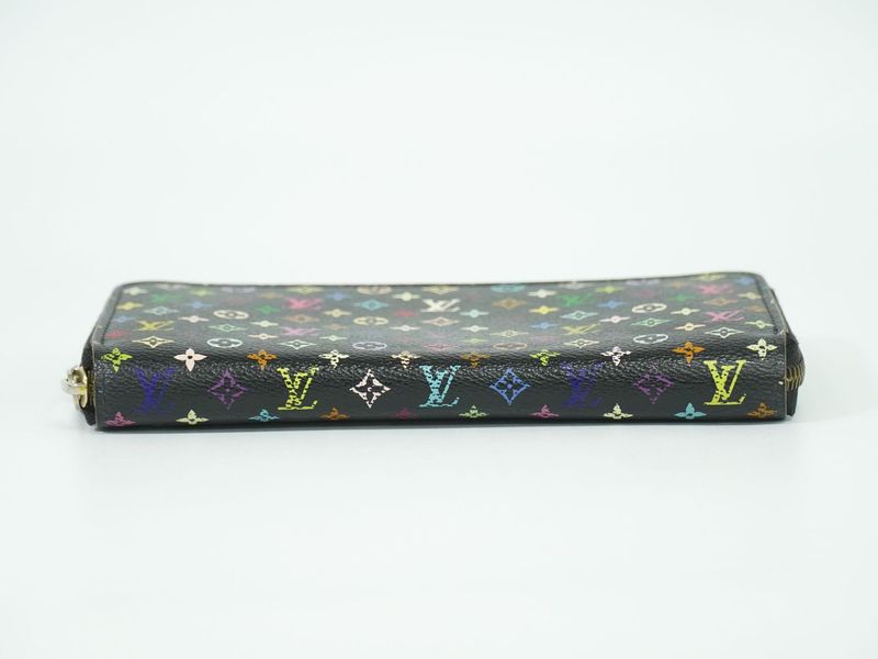 Authentic Louis Vuitton LV Zippy Wallet Monogram Multicolor Long Wallet Noir