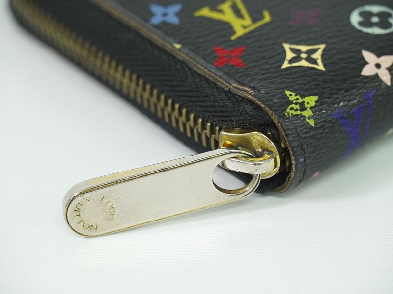 Authentic Louis Vuitton LV Zippy Wallet Monogram Multicolor Long Wallet Noir