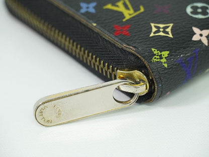 Authentic Louis Vuitton LV Zippy Wallet Monogram Multicolor Long Wallet Noir