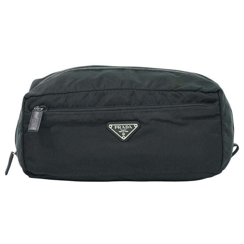 Authentic Prada Nylon Pouch Small Bag Black Miscellaneous Small Goods Used