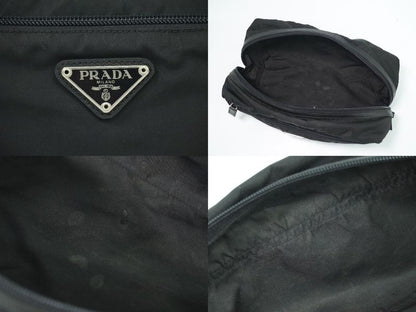 Authentic Prada Nylon Pouch Small Bag Black Miscellaneous Small Goods Used