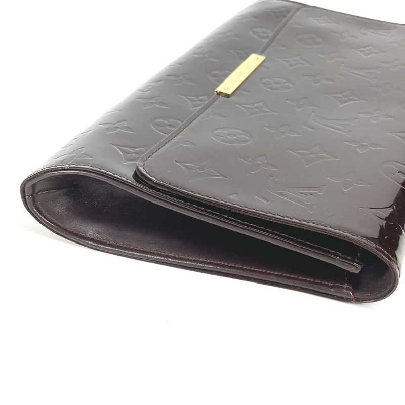 Louis Vuitton Clutch Bag Robertson M91548 Monogram Vernis Canvas Amarante Purple