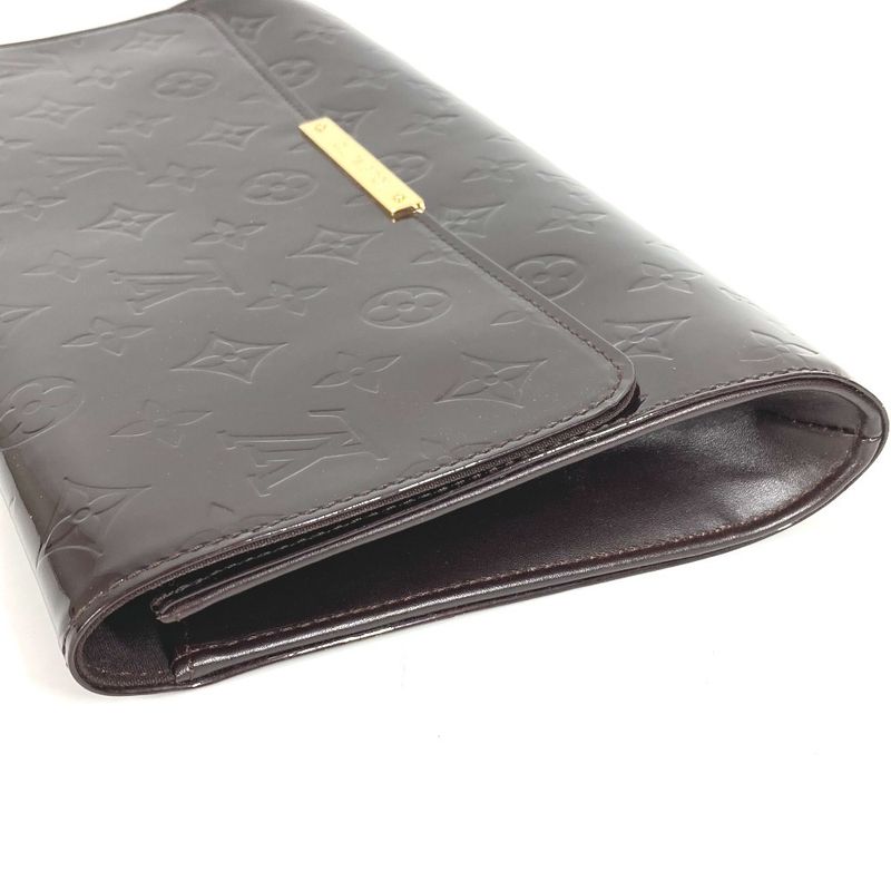 Louis Vuitton Clutch Bag Robertson M91548 Monogram Vernis Canvas Amarante Purple