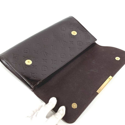 Louis Vuitton Clutch Bag Robertson M91548 Monogram Vernis Canvas Amarante Purple