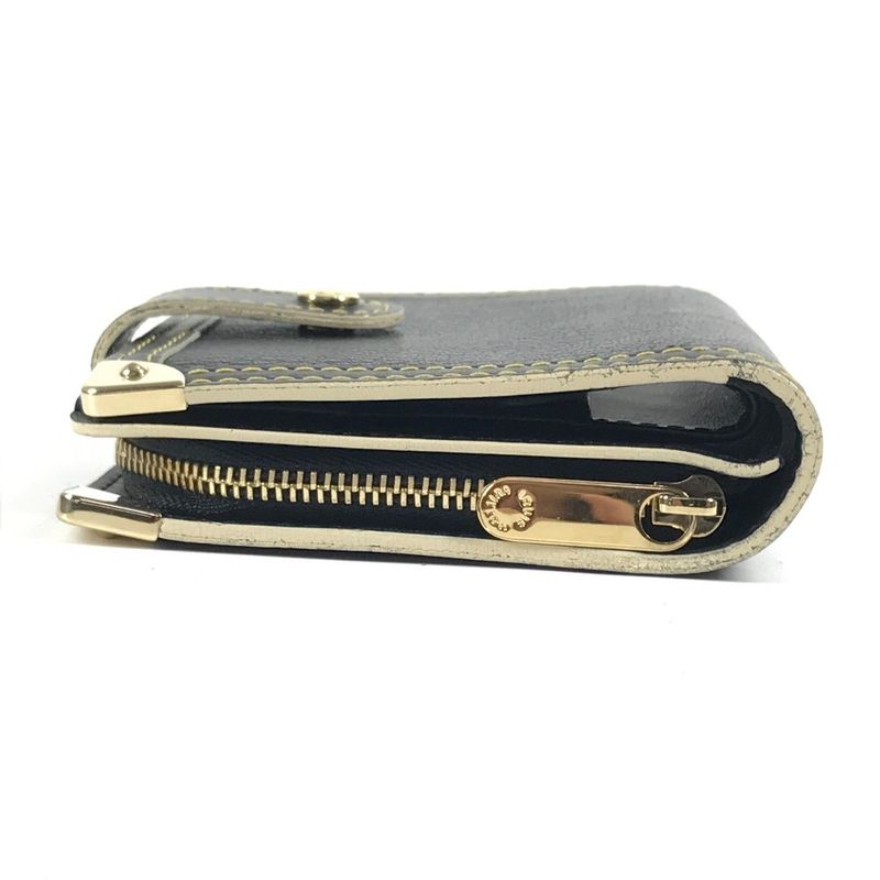 Louis Vuitton Bifold Wallet Compact Zip M91828 Suhari Leather Noir Black