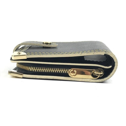 Louis Vuitton Bifold Wallet Compact Zip M91828 Suhari Leather Noir Black