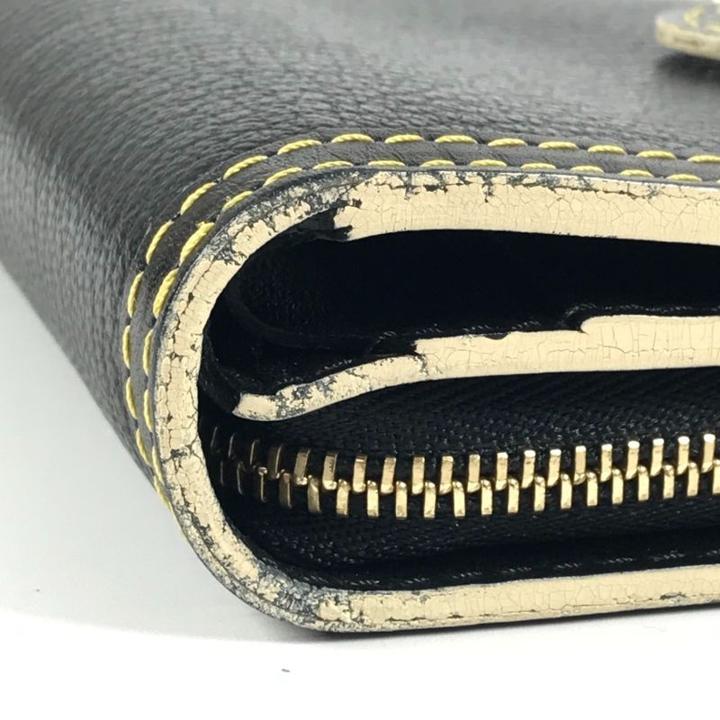 Louis Vuitton Bifold Wallet Compact Zip M91828 Suhari Leather Noir Black