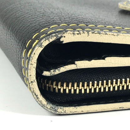 Louis Vuitton Bifold Wallet Compact Zip M91828 Suhari Leather Noir Black