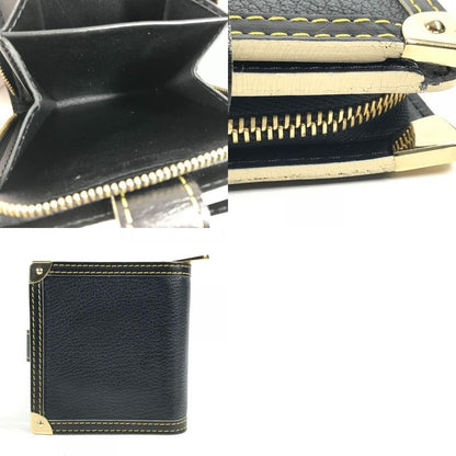 Louis Vuitton Bifold Wallet Compact Zip M91828 Suhari Leather Noir Black